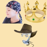 Hüte, Kronen,Tücher