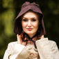 Preview: Mittelalter-Bundhaube "Claire" - dunkelbraun