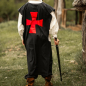 Preview: Waffenrock der Tempelritter  - schwarz/rot