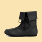 Preview: Mittelalter-Stulpenstiefel aus Nubukleder  - Schwarz