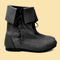 Preview: Mittelalter-Stulpenstiefel aus Nubukleder  - Schwarz