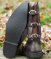 Preview: Schnabelstiefel mit drei Schnallen - dunkelbraun