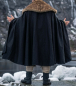 Preview: Wikinger Umhang "Janne" mit Kunstfell  -  schwarz