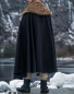 Preview: Wikinger Umhang "Janne" mit Kunstfell  -  schwarz