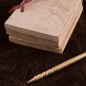 Preview: Holz-Wachsbuch mit Messing Stylus und Lederbeutel