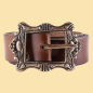 Preview: Piratengürtel mit Messingschnalle - braun