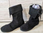 Preview: Stulpenstiefel aus Wildleder mit  Gummisohle - schwarz - Gr. 42