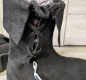 Preview: Stulpenstiefel aus Wildleder mit  Gummisohle - schwarz - Gr. 42