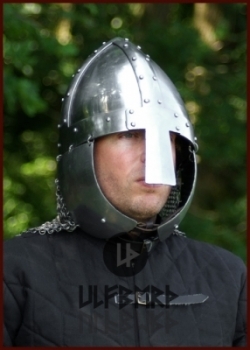 Spangenhelm mit Wangenklappen & Kettenbrünne  Größe M