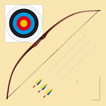 Jugendlangbogenset Rattan - beidhändig - dunkel