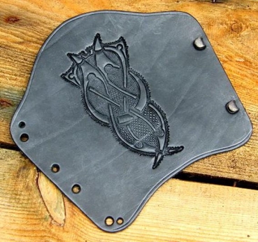 Preview: Armschützer für Bogenschützen - geprägt - schwarz