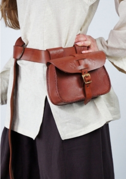 Preview: Wikinger Gürteltasche "Alba" -  Braun