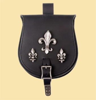 Preview: Magyarische Tasche  - Fleur de Lys  - braun