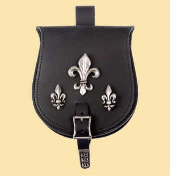 Magyarische Tasche - Fleur de Lys - schwarz