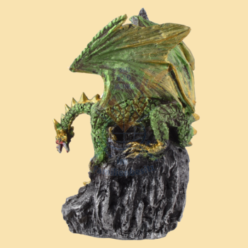 Drache auf einer Burg  -  grün