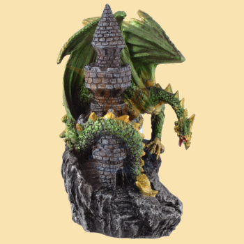 Preview: Drache auf einer Burg  -  grün