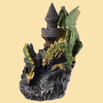 Preview: Drache auf einer Burg  -  grün