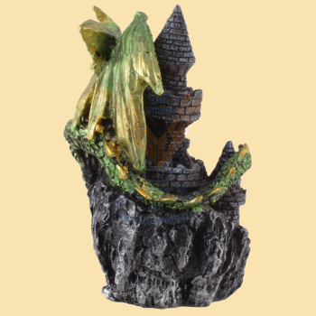 Preview: Drache auf einer Burg  -  grün