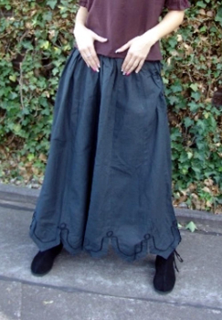 Mittelalterrock mit Stickerei "Svenja"  - blau