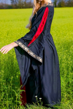 Preview: Edles Viskosekleid "Ivette"  -  schwarz/rot