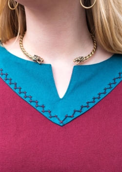 Preview: Wikinger Kleid Jona  -   weinrot/petrol