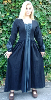 Zweifarbiges Kleid "Medusa" - schwarz/blau