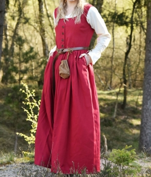 Ärmelloses Mittelalterkleid, Trägerkleid - Lene - rot