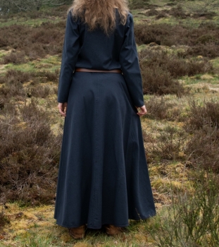 Preview: Schlichtes Mittelalterkleid Afra aus festem Canvas  -  dunkelblau