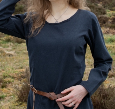 Preview: Schlichtes Mittelalterkleid Afra aus festem Canvas  -  dunkelblau