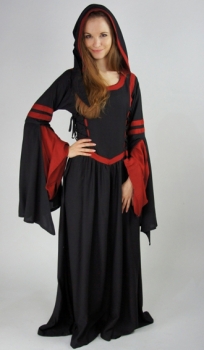 Preview: Kapuzenkleid aus Viskose - Isolde - Schwarz