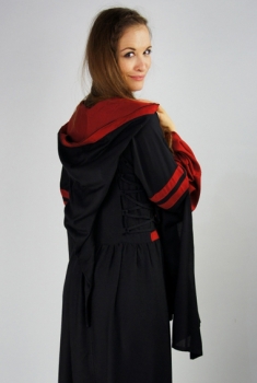 Preview: Kapuzenkleid aus Viskose - Isolde - Schwarz