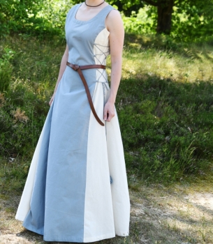 Preview: Ärmelloses Überkleid Jarle, Trägerkleid - blaugrau/natur