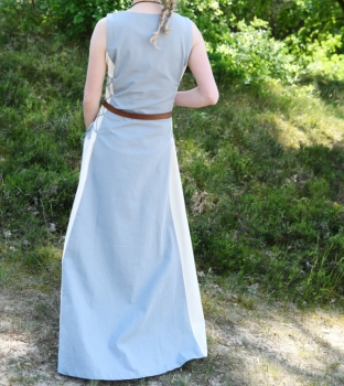 Preview: Ärmelloses Überkleid Jarle, Trägerkleid - blaugrau/natur