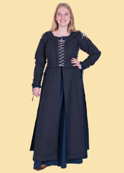 Mittelalterkleid Marit mit Schnürungen - dunkelblau