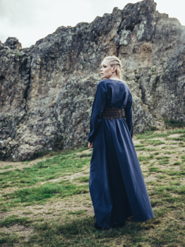 Preview: Wikinger Unterkleid Baumwolle "Valdis" - midnight blue