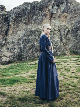 Preview: Wikinger Unterkleid Baumwolle "Valdis" - midnight blue