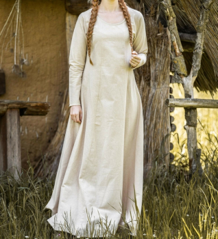 Schlichtes Wikinger Unterkleid "Scarlet"  -  hanffarben