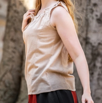 Preview: Ärmellose Sommerbluse "Adele"  - Hanffarben