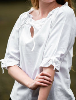 Mittelalter Kurzarmbluse "Vera"  - weiß