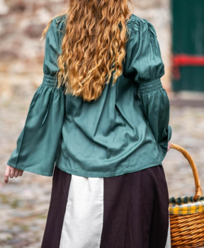 Preview: Klassische Mittelalterbluse "Emma"  - grün