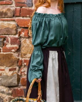 Preview: Klassische Mittelalterbluse "Emma"  - grün