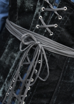 Preview: Hochwertige Corsage aus Samt -  Unterbrustcorsage  -  schwarz