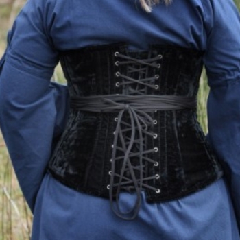 Preview: Hochwertige Corsage aus Samt -  Unterbrustcorsage  -  schwarz