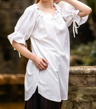Preview: Mittelalter Kurzarmbluse "Verena"  - weiß