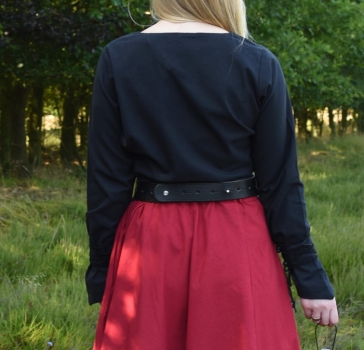 Preview: Mittelalter Bluse Aila mit Schnürung -  schwarz