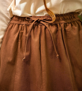 Preview: Mittelalterrock aus schwerer Baumwolle "Smilla"  -  tabakfarben