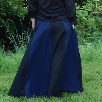 Preview: Mittelalterlicher Rock - weit ausgestellt - schwarz/blau