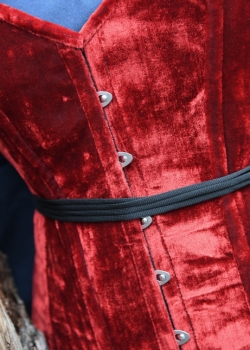 Preview: Hochwertige Corsage aus Samt - Vollbrustcorsage  -  rot