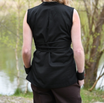 Preview: Ärmellose Mittelalter-Bluse Levke   -  schwarz