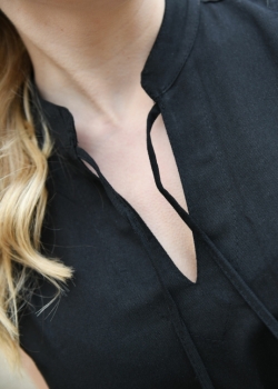 Preview: Ärmellose Mittelalter-Bluse Levke   -  schwarz